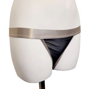 2/$20 Brand New Sexy Transparent Black With Silver Panties Size: Large